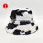 Cow Leopard zebra Reversible Hats Fall Winter Female Plush Bucket Hats Women street fashion Warm hats