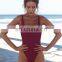 hot sale Solid color backless women's swimwear one piece bikini