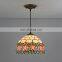 Nordic Style Hanging Light Fixture Lotus Stained Glass Lamp Shade Antique lights Pendant Lighting