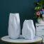 Dry Flower Water Wave Special Shape Custom White Large Ceramic Vase Decoration For Living Room
