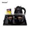 hotel guest supply electric mini 0.8L plastic kettle with melamine tray set