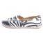 women fashion zebra PU canvas shoes