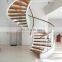 Factory supply modern indoor helical stais glass railing spiral stairs