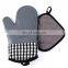 Home Kitchen BBQ Cooking Heat Resistant Oven Mitts Cotton Silicone Material Long Grill BBQ Double Oven Gloves Mitts