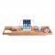 Expandable Wood Bath Tub Tray With Wine Book Holder Adjustable Bamboo Bath Caddy Holder