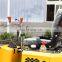 Mini digger crawler excavator in garden and solar farm