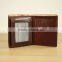 high quality cow leather men slim wallet business wallet with id window for gifts