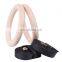 Wooden Gymnastic Rings with Straps Exercise Gym Rings Fitness Gymnastics Athletic Dip Rings
