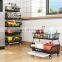 In Stock Foldable 2 Tiers to 6 Tiers Stack Vegetable Fruit Wire Rolling Cart Kids Toy Storage Basket