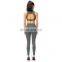 In Stock Custom Logo Sexy Yoga Suit Set Zipper Hollow Out Bra Match Side Pocket Leggings Training Outfit Women Gym Wear Apparel