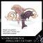 Rose gold plated skull bangle setting ruby and white 3A CZ micro paved fish designs cuffs bangles
