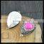 LFD-0064B Wholesale 20*30MM Druzy Pink Agate Stone Pave Rhinestone Crystal Connectors Beads For Jewelry Making Bracelet Necklace