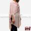 Womens Solid Knit Long Asymmetric Wrap Poncho Topper