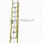 telescopic fiber glass extension ladder yellow/red colour