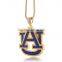 Gold Auburn University Pendant stainless steel CNC setting zircon stone necklace