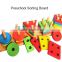 5 Column Geometric Sorting Board Wooden Preschool Toy for kids