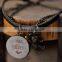 Nature Fashion Genuine Leather Bracelet With Wood and Alloy Charms