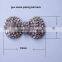 (M0293) 33mmx18mm metal rhinestone embellishment without loop,flat back,silver or gun metal plating