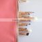 private label 10 pcs cosmetic makeup brush set with PU leather case