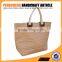 Natural stripe jute material shopping tote bag women handbags