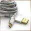 Aluminum Shell 5 Pin Micro Data Cable Nylon Braided USB Cord 1.5M