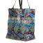 Leather Double Handle Snake Embossed Shopper Bag