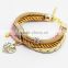 New Vintage Fashion Simple Metal Made With Love Heart Multilayer Leather Bracelet