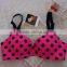black dotted pink basic bra