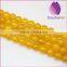 wholesale natural high quality yellow agate round gemstone loose beads