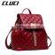 leather plaid girls branded college bag backpack stylish with chain
