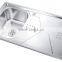 new design matt finished single bowl with drainer board for southeast asian market