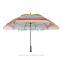 Strong windproof colorful manual golf umbrella with double ribs