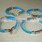 buckle engrave silicone id bracelet with stainless steel plate