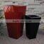 Modern Style Small Square Black Fiberglass Garden Planter Flowerpot