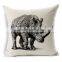 white plain cotton line throw pillow case with custom printing STPC050