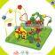 Wholesale colorful kids wooden string beads toy educational children wooden animals around beads string beads cubic toy W11B037