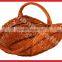 handmade traditional willow basket with carrying handle