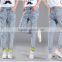 2016 new fashion brand blue jeans women Slim jeans female comfortable stretch pencil pants hole beggar women