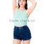 2015 new design fitness gym Apparel, plain solid color Cotton Spandex Sleeveless Crop Top custom for women wholesale