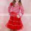 Long sleeve dress red and white stripe with sequin collar with red waistabnd christmas fancy dress