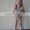 Beige Halter Girls Shorts Baby Clothes Romper Linen Baby Boutique Summer Outfit