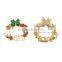 Pin Brooches Christmas Wreath Gold Plated Red & Green Enamel Womens Brooch