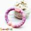 BPA Free Silicone Open Circle Baby Toy Round Plastic Teething Ring For Baby