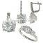 Fashion jewelry Cubic Zircon 925 sterling silver jewelry set