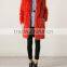 YR291 New Arrival 2015 Bright Red Women Knit Fox Fur Coat
