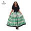 Customize African wholesale clothing placket front satin trim long skirts