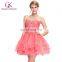 Grace Karin Strapless Watermelon Red Beaded Short Puffy Homecoming Dresses CL6077-1