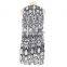 Crinkle Chiffon Monochrome Print Young Lady Dress