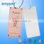 High effect customized brand name/logo garment paper hang tags with ribbon string