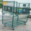 Warehouse wire mobile steel storage security cage cart